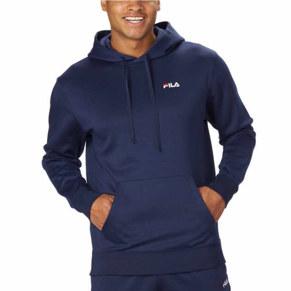 Fila Men’s Performance Pullover Sweatshirt Activewear Hoodie Size XXL Navy NWT